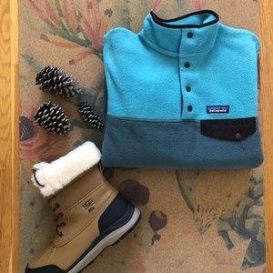 🌈 HP! PATAGONIA Snap T Synchilla Blue Color Block